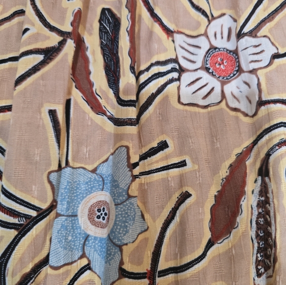 NWOT Christian Siriano NY Floral Patterned Maxi Skirt XS Boho Tan Brown Cottage - Picture 6 of 8